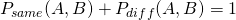 P_{same}(A,B)+P_{diff}(A,B)=1